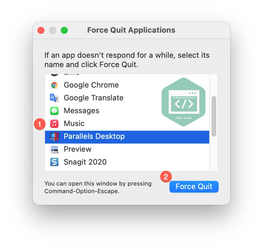 Force Quit applications