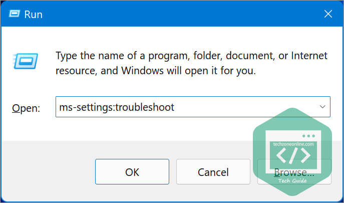 Run ms-settings:troubleshoot