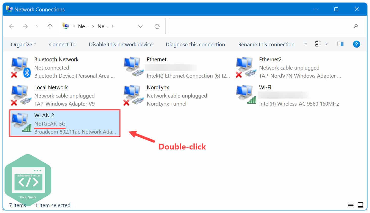 You can find Wi-Fi passwords in Network Connections window in Control Panel
