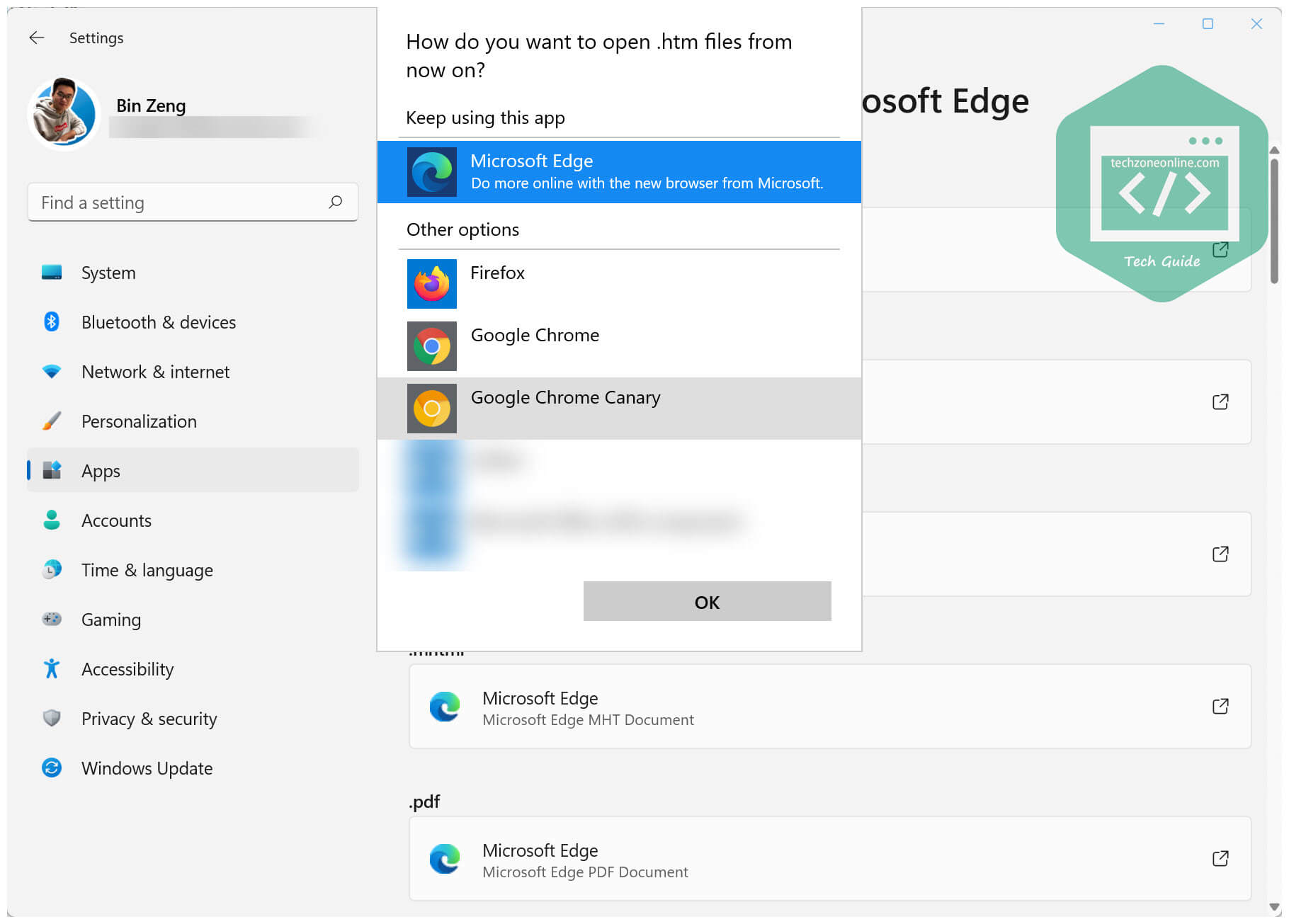 Windows 11 settings change default apps 1