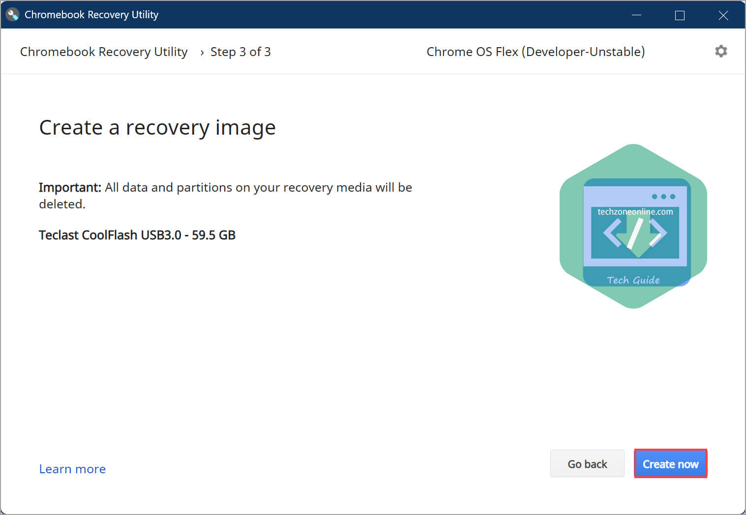 Create a recovery image